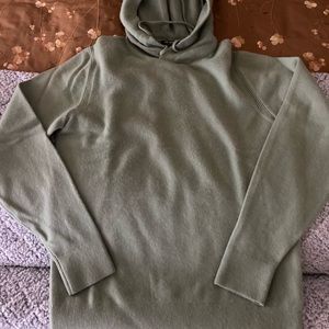Todd Snyder 100% Cashmere Olive Green Hoodie Sweater - no pockets